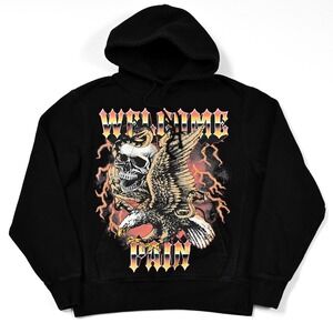 Welcome Pain Men's Hoodie Sweatshirt Medium Skulls Snakes‎ Eagle Heavyweight